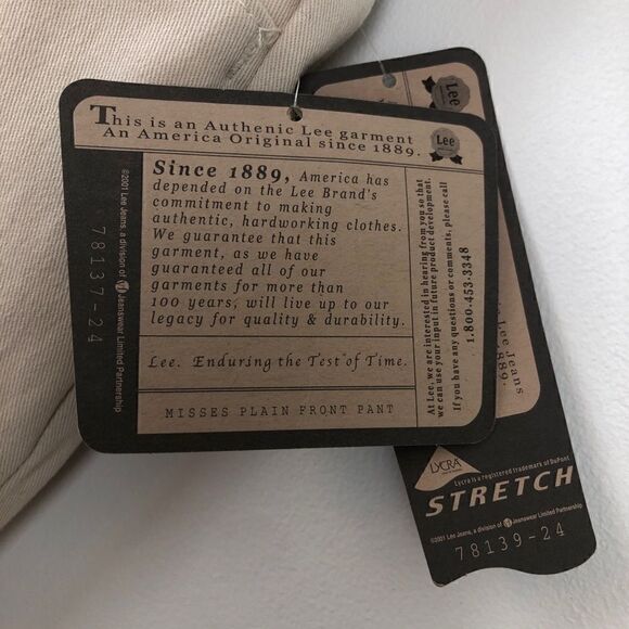 NWT Lee Size 10 Medium Plain Front Pleated Stretch Tan Jeans!! - Picture 6 of 13